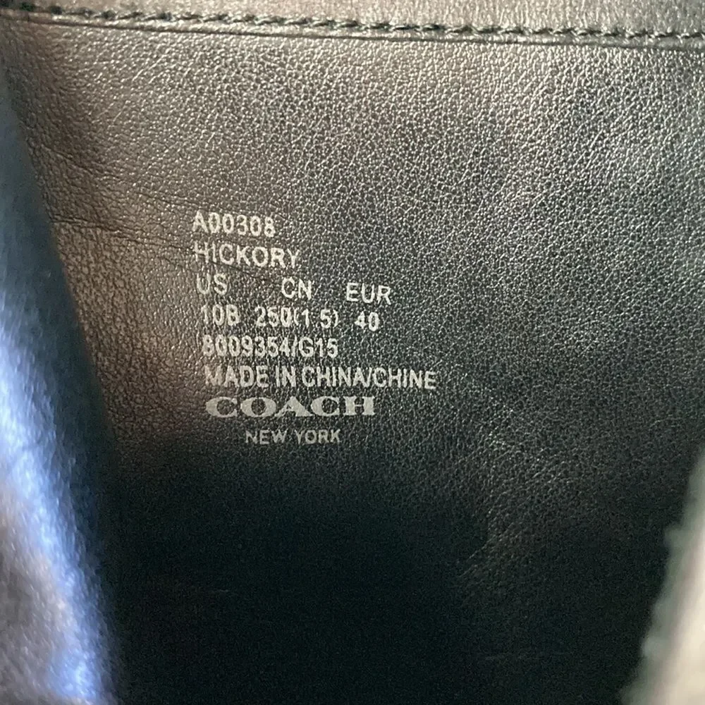 Coach Hickory Black Leather  Boot 10B   40 EU  Womens 10 Narrow Width 3
